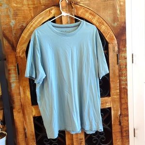 Eddie Bauer Men's Legend Wash 100% Cotton Short-Sleeve T-Shirt 2XLT. Light Blue.